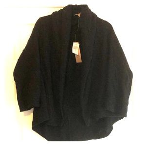 NWT Ply Cashmere black open sweater medium